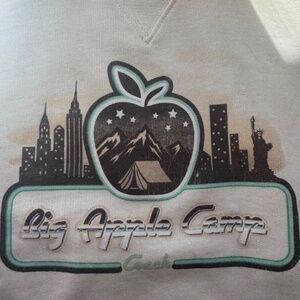 coach logo nyc off white crewneck sweater